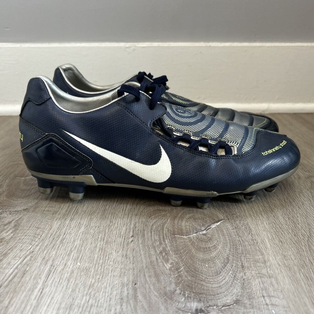Nike Total 90 Shoot FG II Soccer Cleats Mens 11 Blue Lace Shoes 316246-411 VTG